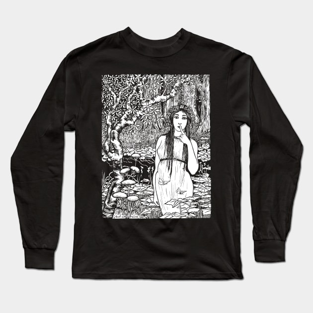 Woman in a Magical Forest (for dark clothing) Long Sleeve T-Shirt by UndiscoveredWonders